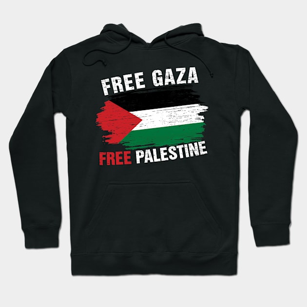 Free Gaza Free Palestine Flag Arabic Hoodie by heart teeshirt